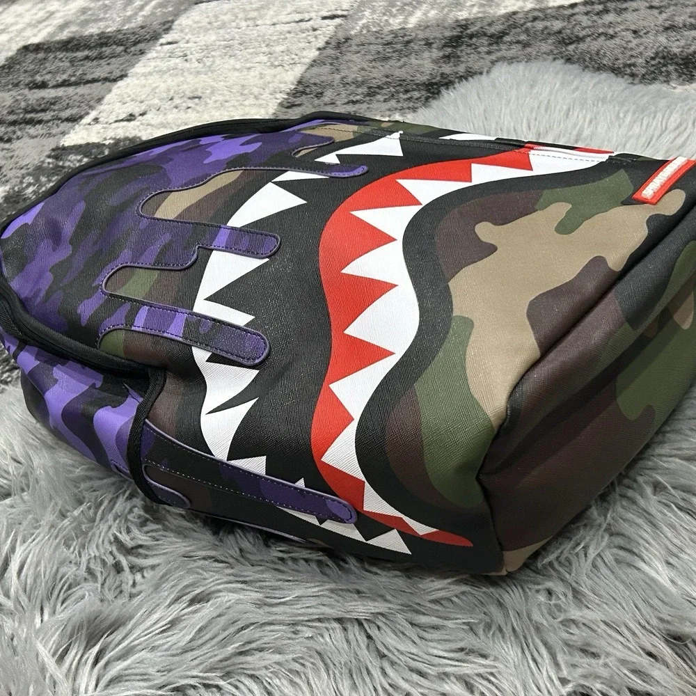 Sprayground XTC Purple Mountaineer Paint Art Backpack School Bag Limited Edition